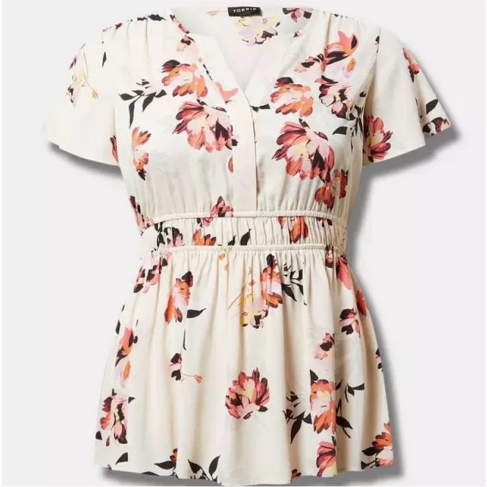 Torrid Floral Flutter Sleeve Blouse - 4X
